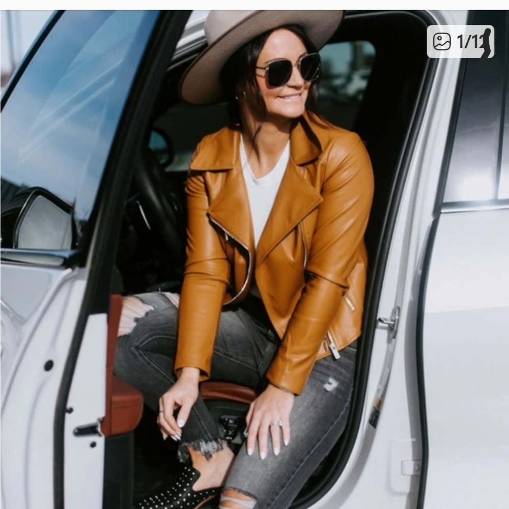 Lauriebelles Lillie and Lottie Caramel Moto Jacket